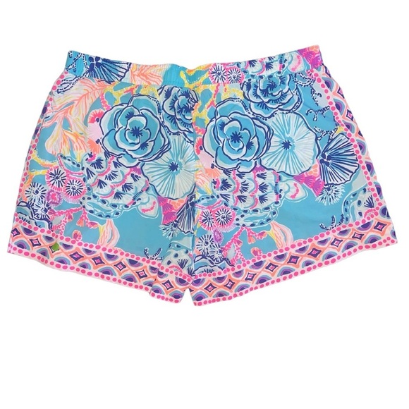 NWOT Lilly Pulitzer Katia Mid Rise 5” Shorts Once Upon A Time Bali Blue Medium - Picture 7 of 11